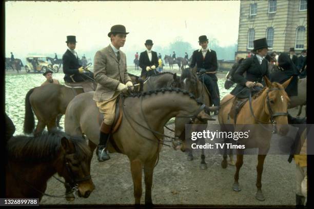 Actor Anthony Andrews in character as Sebastian Flyte on the set of period drama Brideshead Revisited, circa 1981.