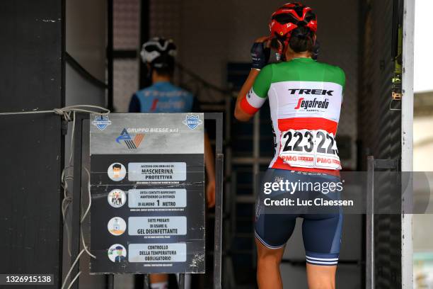 Elisa Longo Borghini of Italy and Team Trek - Segafredo at start during the 32nd Giro d'Italia Internazionale Femminile 2021, Stage 3 a 135km stage...