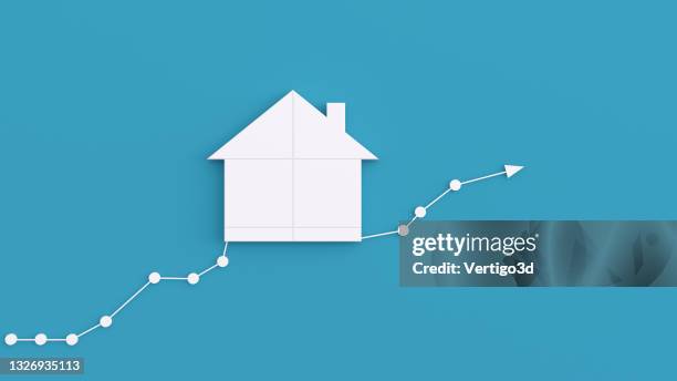 gráficos e gráficos de tendências de negócios imobiliários - mortgage loan - fotografias e filmes do acervo
