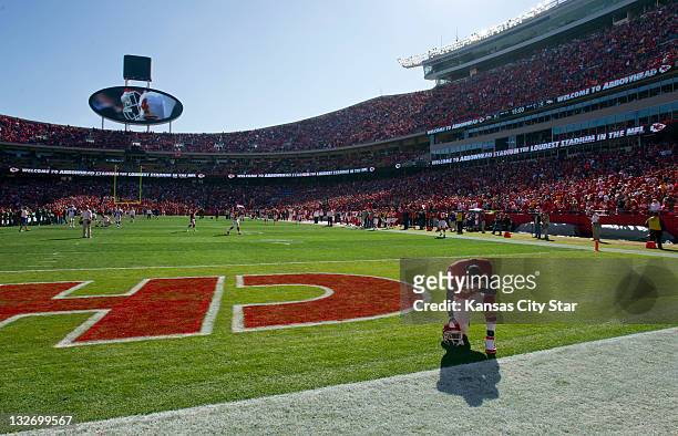 Kansas City Chiefs wide receiver Jon Baldwin knelt in prayer prior to kickoff against the Denver Broncos. The Denver Broncos defeated the Kansas City...