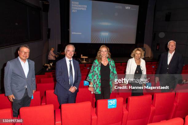Klaus Schäfer, Johannes Kreile, Diana Iljine, Michaela May and Georg Feil attend the Bernd Burgemeister TV Award during the Munich Film Festival at...