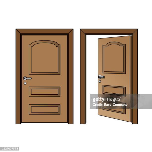 door cartoon for kids this is a vector illustration for preschool and home training for parents and teachers. - wardrobe stock illustrations