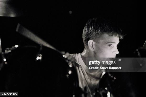 English musician and producer Pete de Freitas of Echo & the Bunnymen, Royal Albert Hall, London, UK, July 19th 1983.