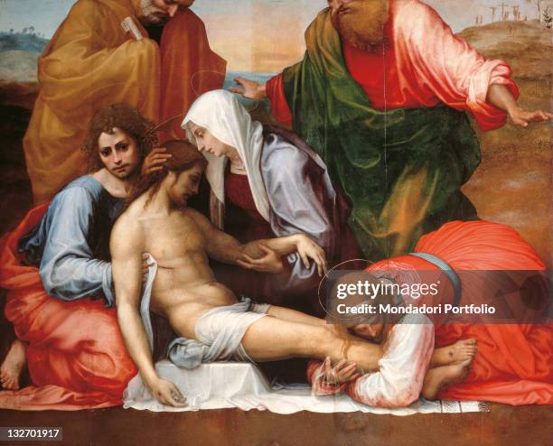 Italy, Tuscany, Florence, Palazzo Pitti, Palatine Gallery. From the collection of cardinal Carlo de Medici. Whole artwork view. Deposition Jesus...