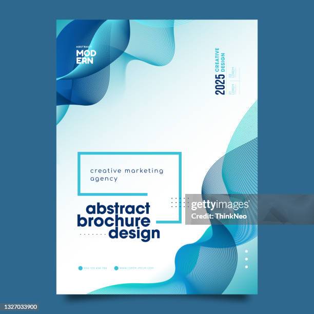 vector brochure flyer design layout waves template - creative occupation stock illustrations