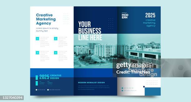 bildbanksillustrationer, clip art samt tecknat material och ikoner med tri fold brochure design with line shapes, corporate business template for tri fold flyer. - a4 papper