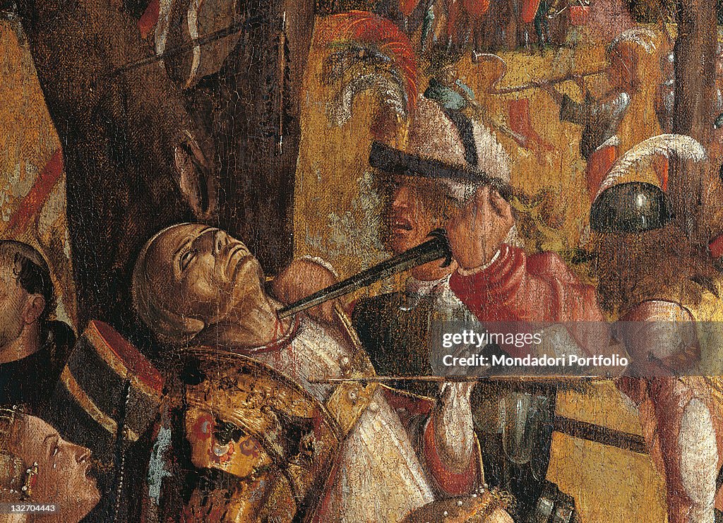 Legend of St Ursula. Martyrdom of the Pilgrims and the Funeral of Ursula, by Vittore Carpaccio, 1493, 15th Century, oil on canvas, cm 271 x 560.