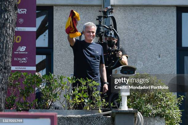 New Roma coach José Mourinho arrived in Rome and greeted the fans on the terrace of the AS Roma sports centre in Trigoria. Rome , July 02nd,2021
