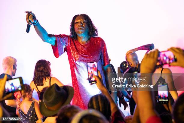 Big Freedia performs at The Broadside on July 04, 2021 in New Orleans, Louisiana.