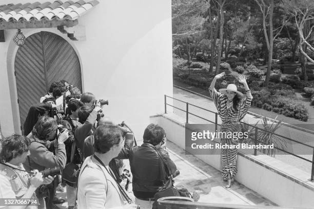 Actress Barbara Carrera during a photocall at the Cannes Film Festival, France, May 1984.