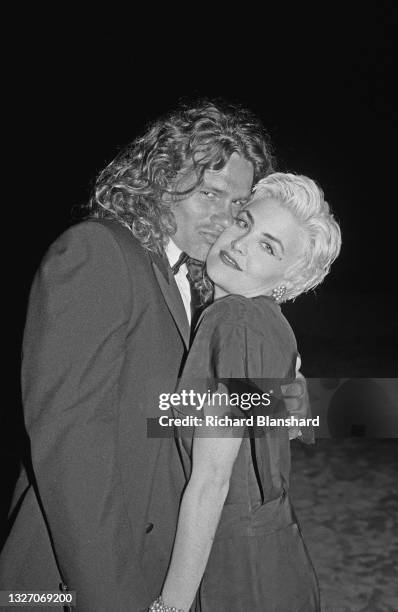 American actors Richard Tyson and Sherilyn Fenn at the Cannes Film Festival, Cannes, France, May 1988.