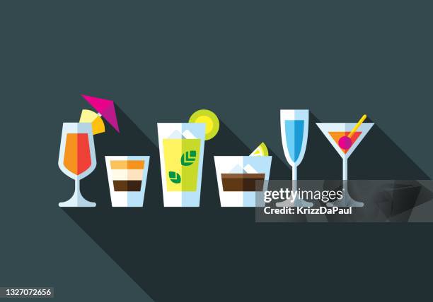 cocktail - happy hours stock illustrations