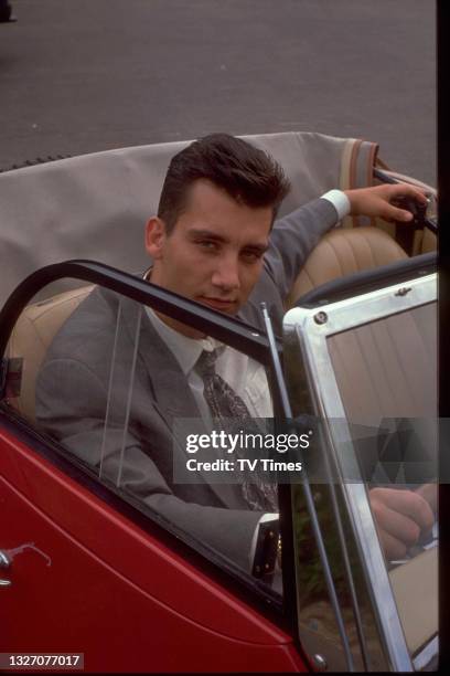 Actor Clive Owen in character as Stephen Crane/Derek love in crime drama series Chancer, circa 1990.