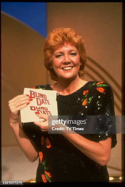 Television presenter Cilla Black on the set of game show Blind Date, circa 1986.