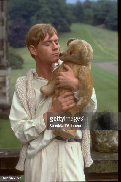 Actor Anthony Andrews in character as Sebastian Flyte on the set of period drama Brideshead Revisited, circa 1981.
