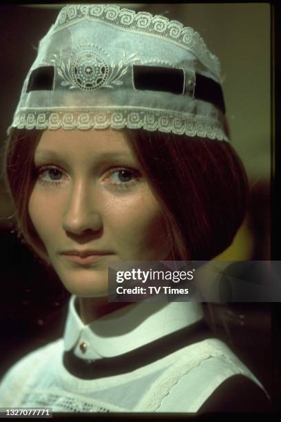Actress Karen Dotrice in character as Lily in period drama Upstairs, Downstairs, circa 1975.