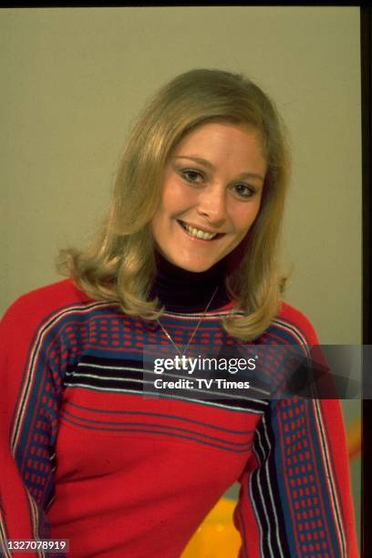 Television presenter Jenny Hanley, host of children's programme Magpie, circa 1977.