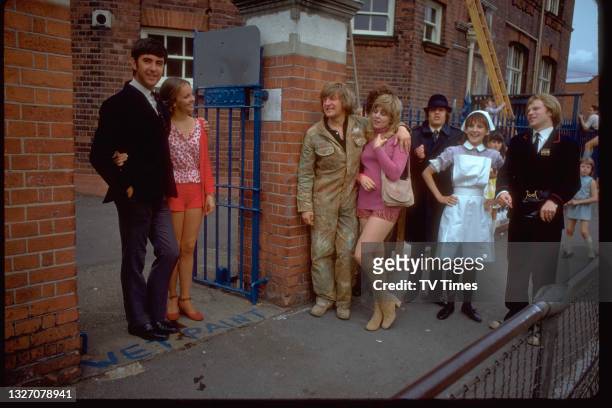The cast of sitcoms Please Sir and The Fenn Street Gang: John Alderton, Jill Kerman, Peter Cleall, Carol Hawkins, David Barry, Liz Gebhardt and Leon...