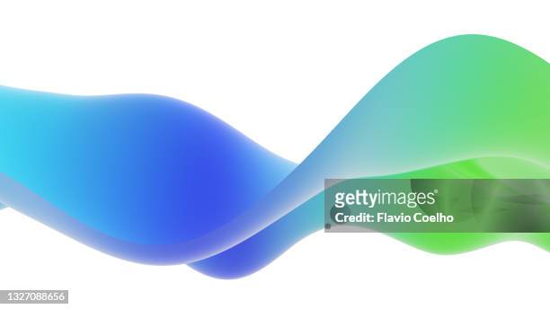 blue and green gradient wave on white background - dynamic graphic imagens e fotografias de stock