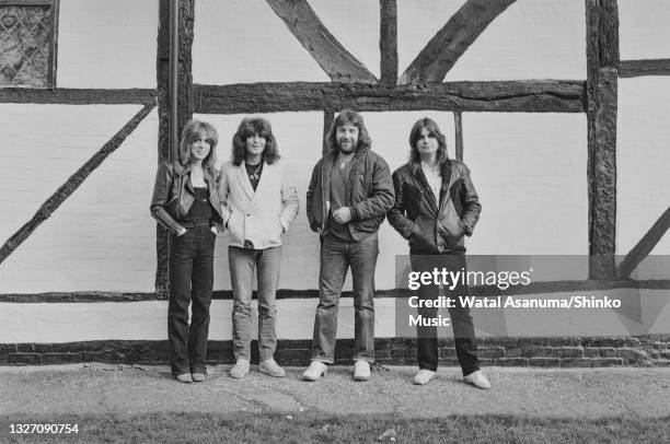 Ozzy Osbourne with his band at Ridge Farm Studios during the recording of his album 'Diary Of A Madman', Surrey, United Kingdom, March 1981. L-R...