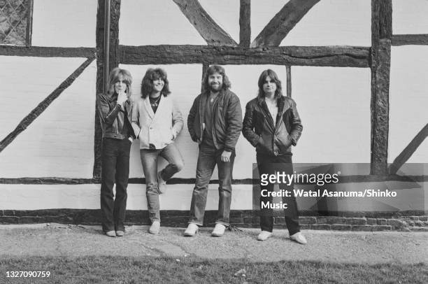 Ozzy Osbourne with his band at Ridge Farm Studios during the recording of his album 'Diary Of A Madman', Surrey, United Kingdom, March 1981. L-R...