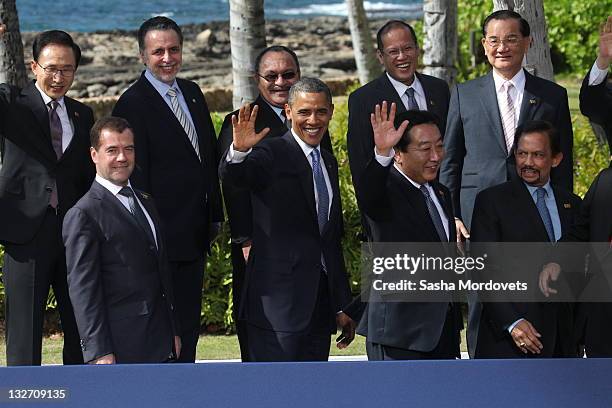 South Korean President Lee Myung-bak, Russian President Dmitry Medvedev, Mexican Economy Secretary Bruno Ferrari, U.S. President Barack Obama, Papua...