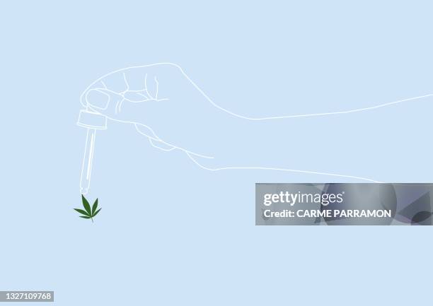 cannabis as alternative healthcare. cbd - cannabis oil stock illustrations