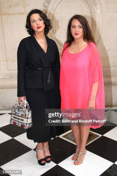 Pianist Khatia Buniatishvili and her sister Gvantsa Buniatishvili attend the Christian Dior Haute Couture Fall/Winter 2021/2022 show as part of Paris...