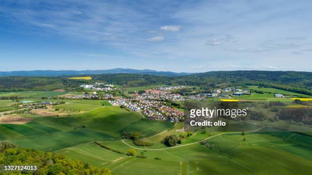 aerial view of taunusstein, germany - hesse germany stock pictures, royalty-free photos & images