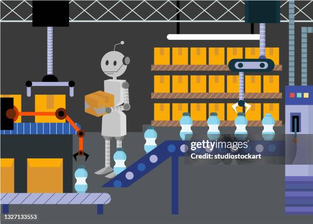 smart industry production process - robot surgery stock illustrations