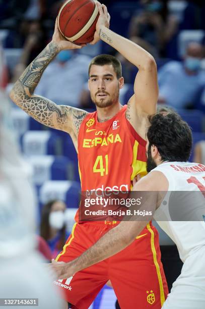 Juancho Hernangomez of Spain during fiendrly match between Spain and Iran to preparation to Tokyo 2021 Olympics Games on July 05, 2021 in Madrid,...