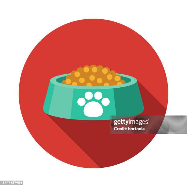 pet food bowl icon - pet food dish stock illustrations