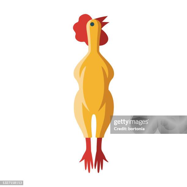dog squeaky rubber chew toy icon - dog rubber chicken stock illustrations