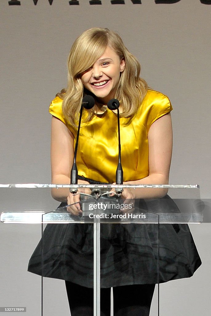 2011 Style Actress Chloe Moretz accepts the One To Watch Award onstage at the ...