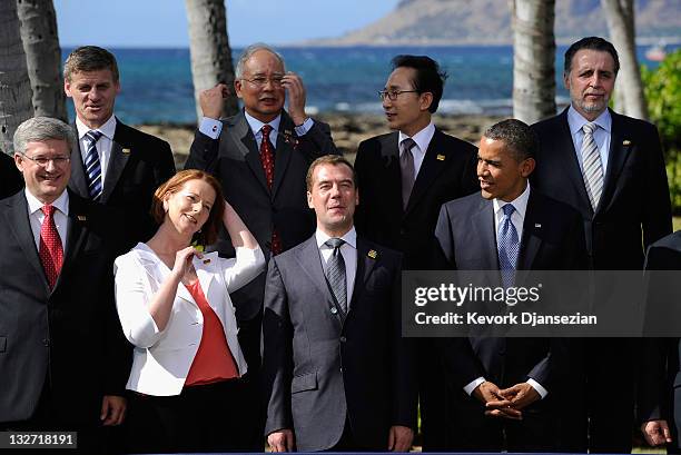 Prime Minister of Canada Stephen Harper, Australian Prime Minister Julie Gillard, Russian President Dmitry Medvedev, U.S. President Barack Obama,...
