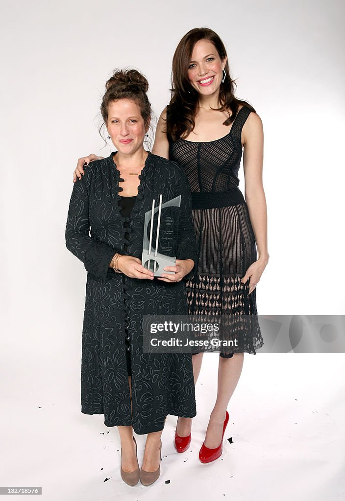Make-Up Artist Molly Stern and actress Mandy Moore pose for a... News ...