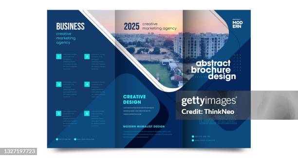 tri fold brochure mock up background abstract business leaflet flyer vector design presentation layout a4 size - pamphlet layout stock illustrations