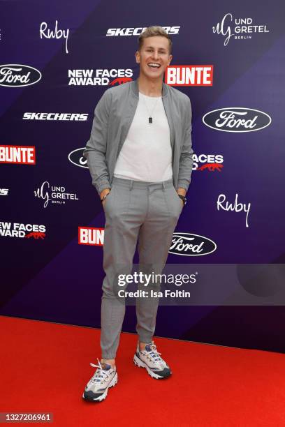 German actor and presenter Lukas Sauer attends the Bunte New Faces Award Style on July 5, 2021 in Frankfurt am Main, Germany.