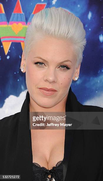 Singer/actress Alecia Moore aka Pink attends the "Happy Feet Two" Los Angeles Premiere at Grauman's Chinese Theatre on November 13, 2011 in...