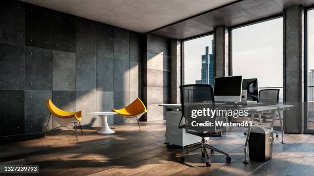 three dimensional design of modern office - luxury stock illustrations