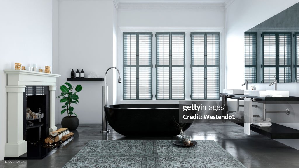Interior of bathroom at modern home