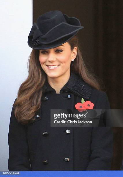 Catherine, Duchess of Cambridge attends the Remembrance Day Ceremony at the Cenotaph on November 13, 2011 in London, United Kingdom. Politicians and...