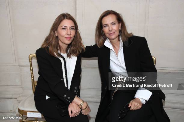 Sofia Coppola and Carole Bouquet attend the Chanel Haute Couture Fall/Winter 2021/2022 show as part of Paris Fashion Week on July 06, 2021 in Paris,...
