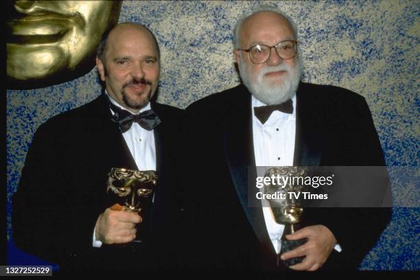 Director Anthony Minghella and producer Saul Zaentz photographed at the BAFTA Film and Television Awards at the Royal Albert Hall in London on April...