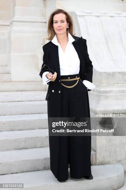 Carole Bouquet attends the Chanel Haute Couture Fall/Winter 2021/2022 show as part of Paris Fashion Week on July 06, 2021 in Paris, France.