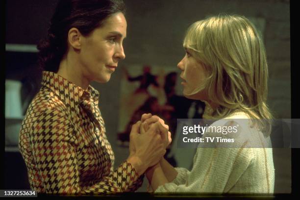 Actresses Tessa Wyatt and Sonia Graham in character as Chantal Wiltshire and Martha Parrish in prison drama Within These Walls, circa 1975.