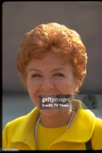 Actress Noele Gordon in character as Meg Richardson in television soap Crossroads, circa 1983.