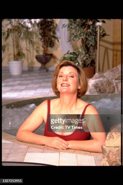Actress Brenda Blethyn photographed in jacuzzi, circa 1996.