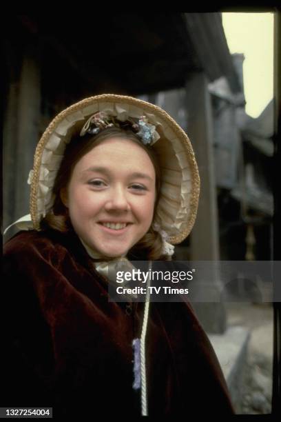 Actress Pauline Quirke in character as Charlotte in period adventure series The Further Adventures Of Oliver Twist, circa 1980.