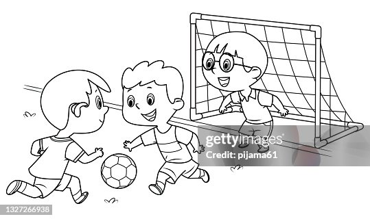 Black And White, kids playing football Black And White, kids playing football